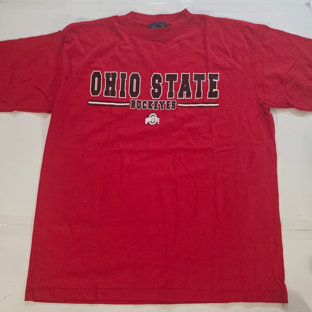 Ohio State Buckeyes Mens Red Graphic T-Shirt NCC Gold Large NCAA Football Cotton